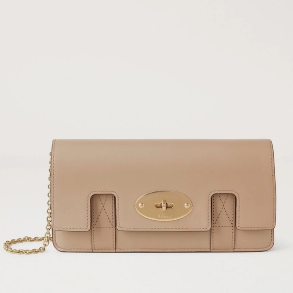 Mulberry Handbags - Mulberry 'East West Bayswater' in Maple Shiny Smooth Clutch  - MSRP $885 - BNWT